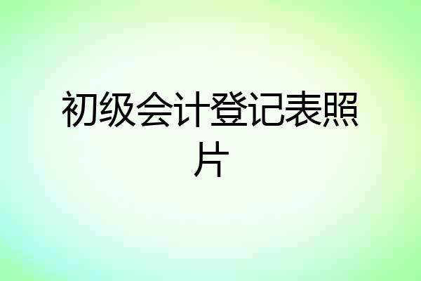 初级会计登记表照片