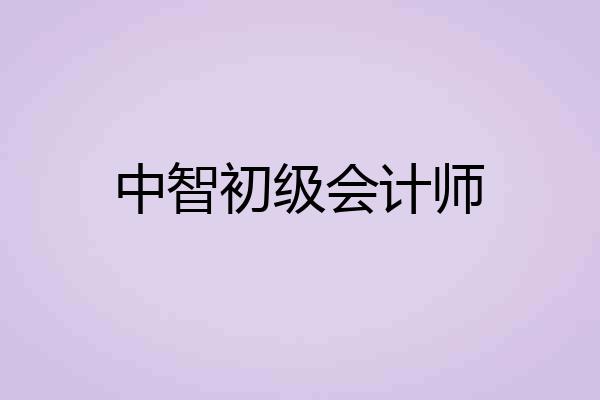 中智初级会计师
