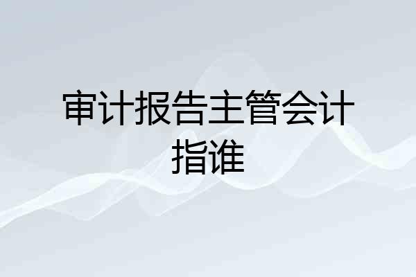 审计报告主管会计指谁