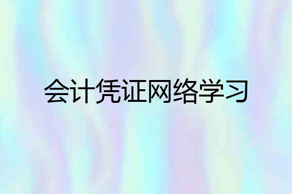 会计凭证网络学习