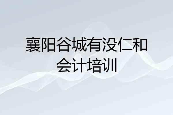 襄阳谷城有没仁和会计培训