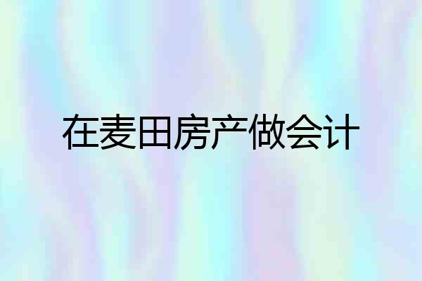 在麦田房产做会计