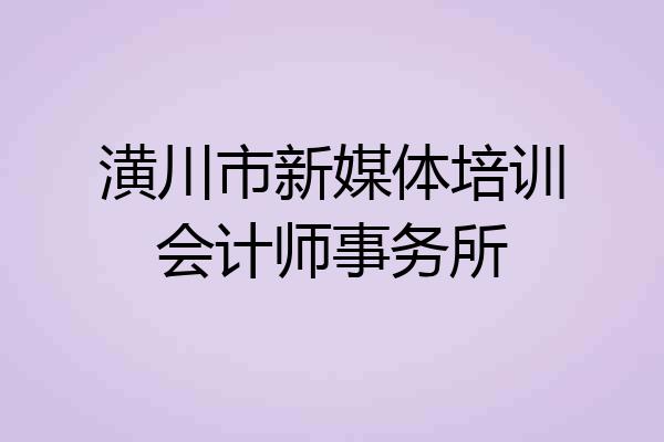 潢川市新媒体培训会计师事务所