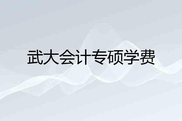 武大会计专硕学费