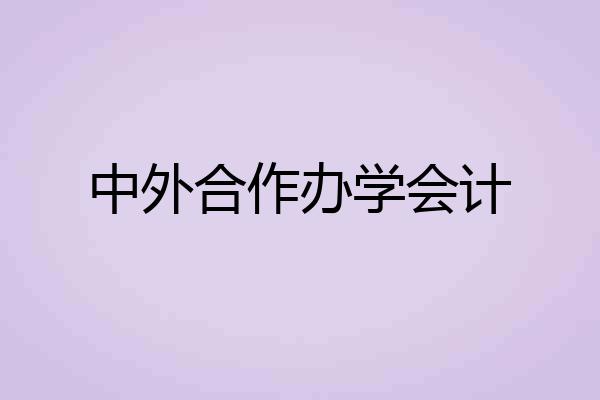 中外合作办学会计