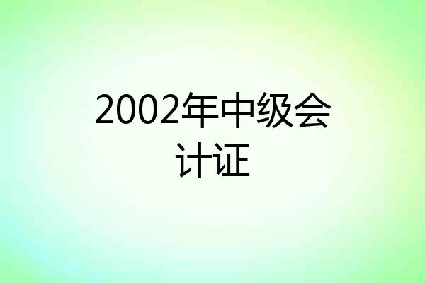 2002年中级会计证