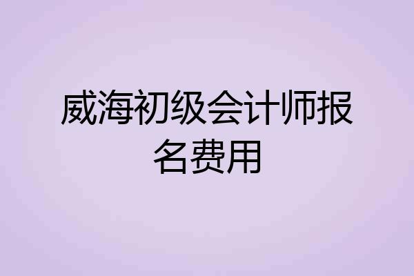 威海初级会计师报名费用