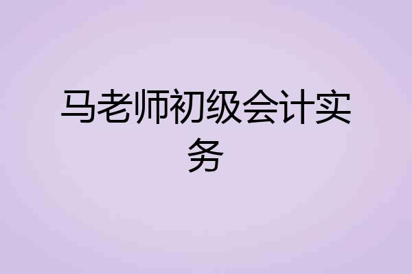 马老师初级会计实务