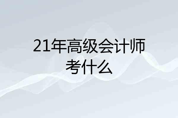 21年高级会计师考什么
