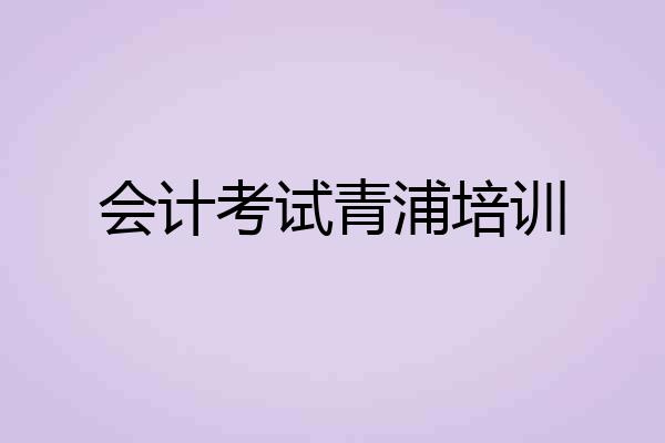 会计考试青浦培训