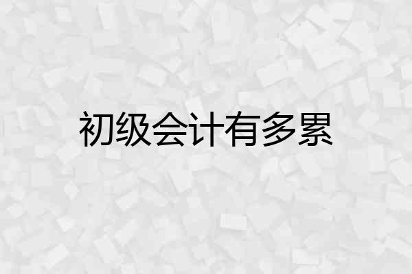 初级会计有多累