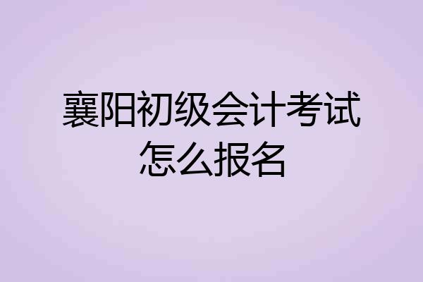 襄阳初级会计考试怎么报名