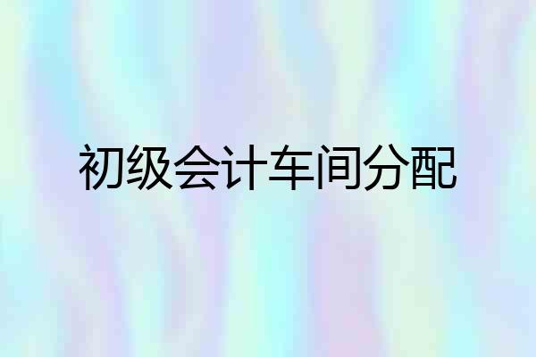 初级会计车间分配