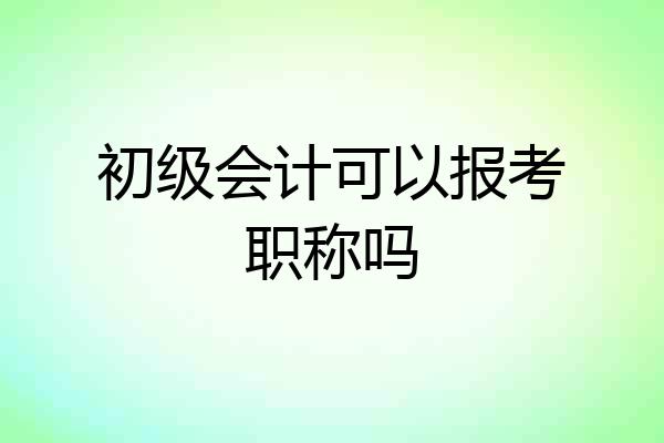 初级会计可以报考职称吗