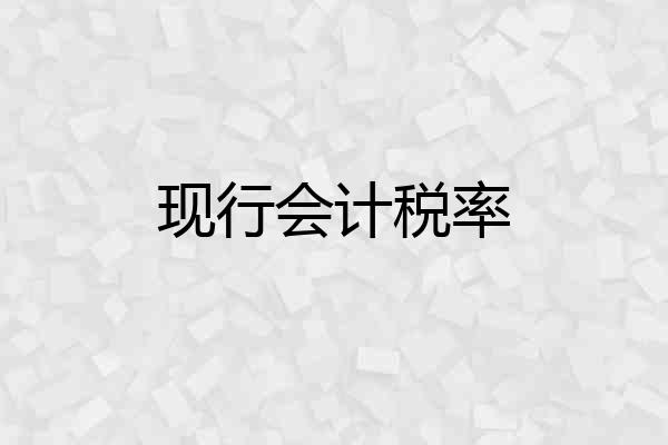 现行会计税率