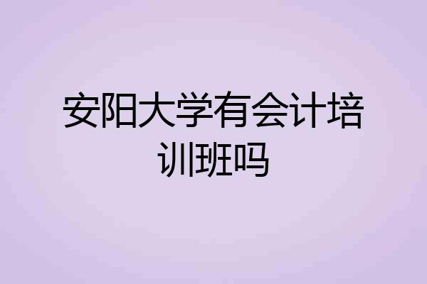 安阳大学有会计培训班吗