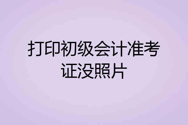打印初级会计准考证没照片