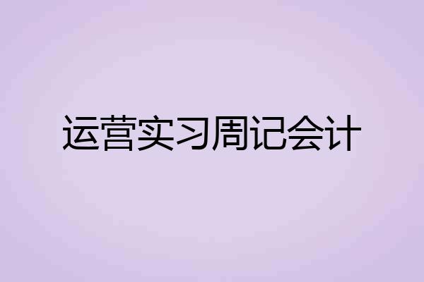 运营实习周记会计
