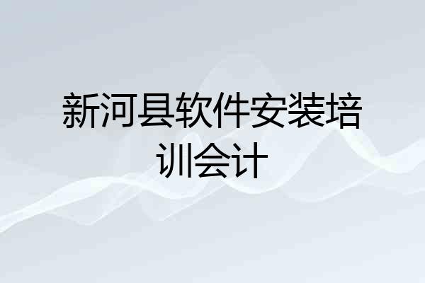 新河县软件安装培训会计