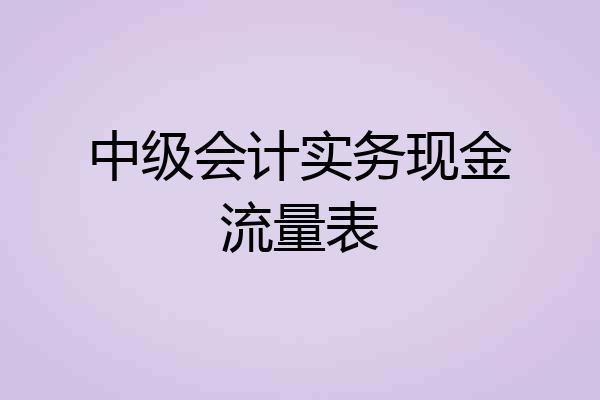 中级会计实务现金流量表