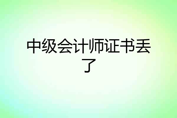 中级会计师证书丢了