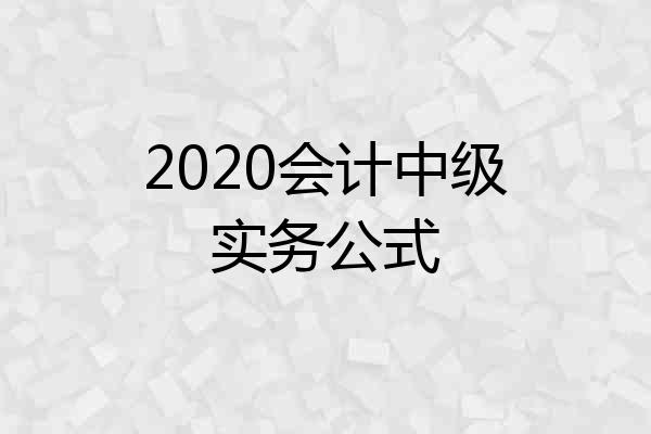 2020会计中级实务公式