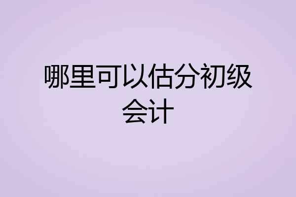 哪里可以估分初级会计