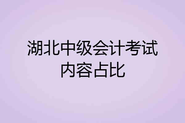 湖北中级会计考试内容占比