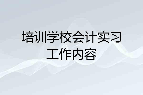培训学校会计实习工作内容