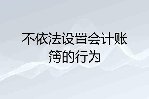 不依法设置会计账簿的行为
