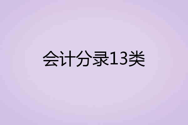 会计分录13类