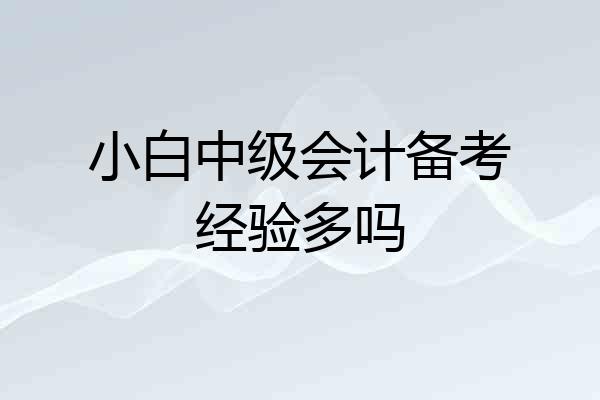 小白中级会计备考经验多吗