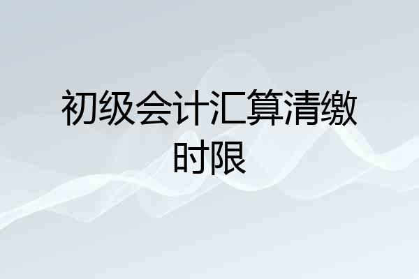 初级会计汇算清缴时限
