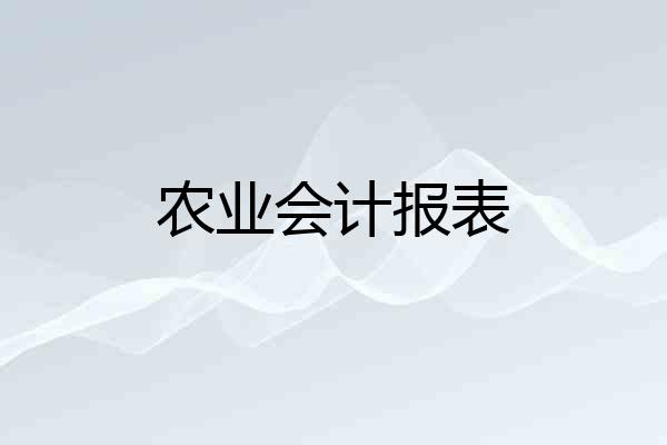 农业会计报表