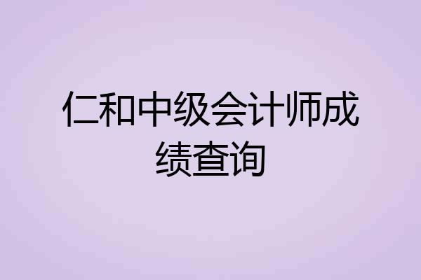 仁和中级会计师成绩查询