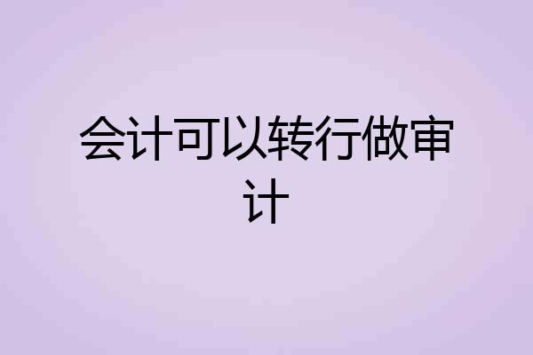 会计可以转行做审计