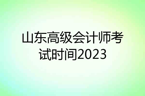 山东高级会计师考试时间2023