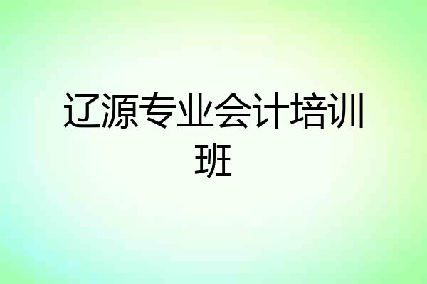 辽源专业会计培训班