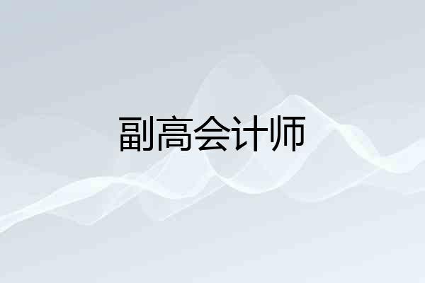 副高会计师