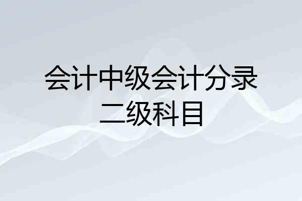 会计中级会计分录二级科目