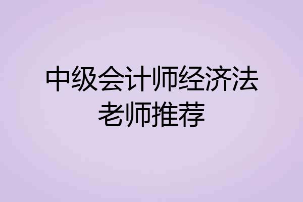 中级会计师经济法老师推荐