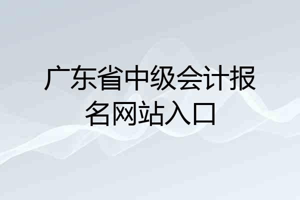 广东省中级会计报名网站入口