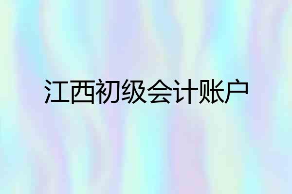 江西初级会计账户