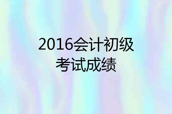 2016会计初级考试成绩
