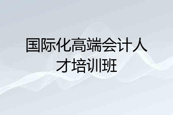 国际化高端会计人才培训班