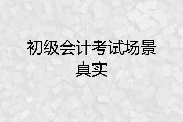 初级会计考试场景真实