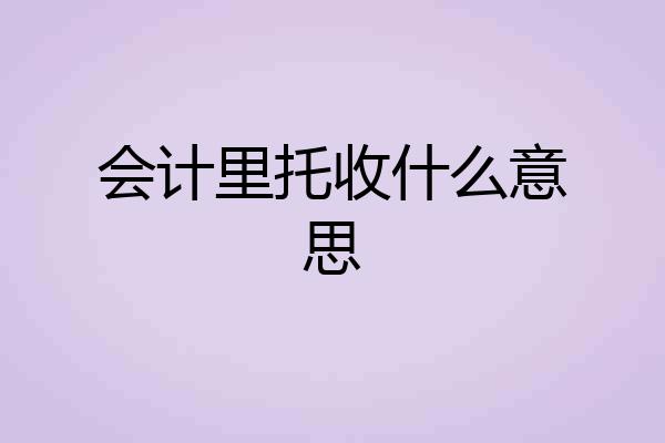 会计里托收什么意思