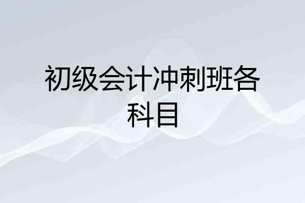 初级会计冲刺班各科目