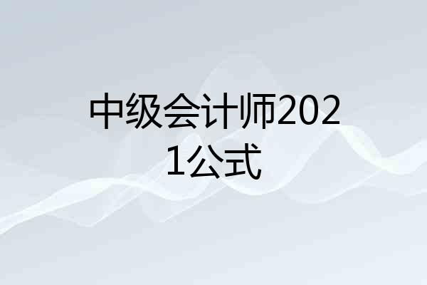 中级会计师2021公式
