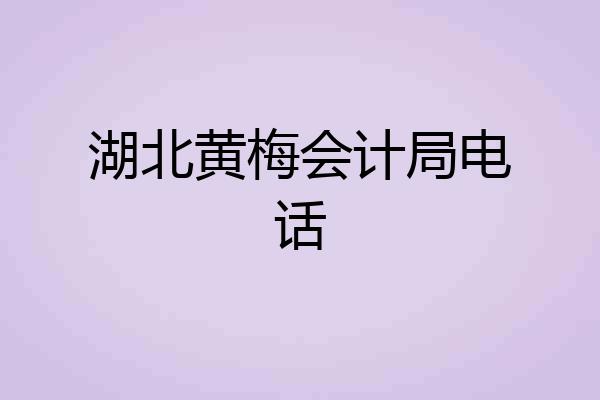 湖北黄梅会计局电话